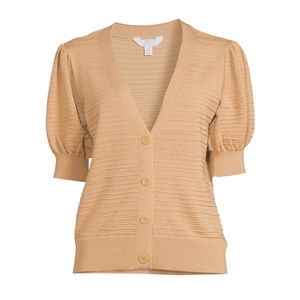 Time and Tru puff sleeve short sleeve cardigan